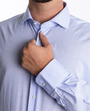 Camisa Clássica 100% Algodão em Azul Claro