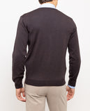 Dark Brown Cardigan 100% Merino Wool