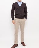 Dark Brown Cardigan 100% Merino Wool