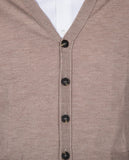 Light Brown Cardigan 100% Merino Wool
