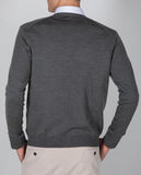 Grey Cardigan 100% Merino Wool