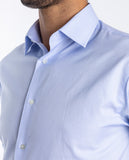 Camisa Clássica 100% Algodão em Azul Claro