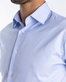Camisa Clássica 100% Algodão em Azul Claro