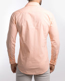 Camisa Casual 100% Algodão em Cor de Laranja Claro