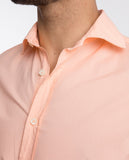 Camisa Casual 100% Algodão em Cor de Laranja Claro