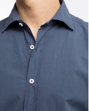 Camisa Casual 100% Algodão em Azul Escuro