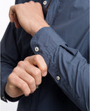 Camisa Casual 100% Algodão em Azul Escuro