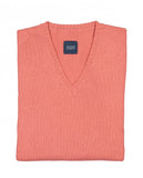 Camisola Decote em V em Cor de Laranja Claro