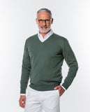 Dry Green V Neck Sweater 100% Cotton