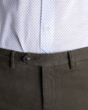 Dark Dry Green Regular Chino Trousers