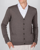 Brown Cardigan 100% Merino Wool