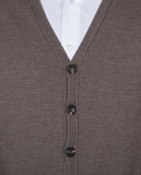 Brown Cardigan 100% Merino Wool
