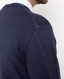 Dark Blue Crew Neck Sweater 100% Wool