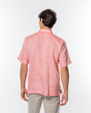 Camisa Casual 100% Linho em Cor de Laranja Claro