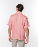 Camisa Casual 100% Linho em Cor de Laranja Claro
