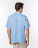 Camisa Casual 100% Linho em Azul Claro