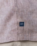 Camisa Casual 100% Linho em Castanho Claro