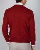 Dark Red V Neck Sweater