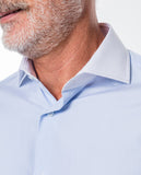 Camisa Clássica 100% Algodão em Azul Claro