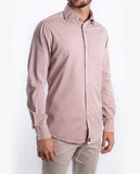 Camisa Casual 100% Algodão em Cor-de-rosa Claro