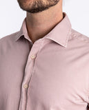 Camisa Casual 100% Algodão em Cor-de-rosa Claro