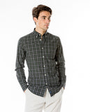 Camisa Casual 100% Algodão em Verde Escuro