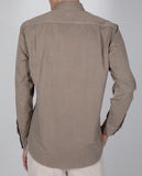 Camisa Casual 100% Algodão em Castanho Claro