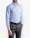 Camisa Casual 100% Algodão em Azul Claro