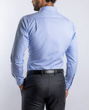 Camisa Casual 100% Algodão em Azul Claro