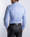 Camisa Casual 100% Algodão em Azul Claro