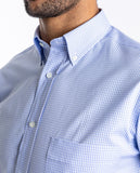 Camisa Casual 100% Algodão em Azul Claro