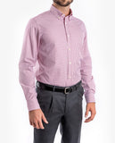 Camisa Casual 100% Algodão em Encarnado Escuro