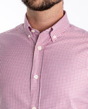 Camisa Casual 100% Algodão em Encarnado Escuro