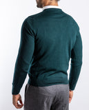 Green Cardigan 100% Merino Wool