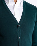 Casaco de Malha 100% Lã Merino em Verde