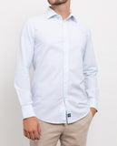 Camisa Casual 100% Algodão em Azul Claro