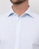 Camisa Casual 100% Algodão em Azul Claro