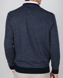 Camisola Decote em V em Azul Escuro
