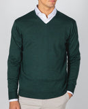 Camisola Decote em V 100% Lã Merino em Verde
