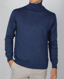 Blue Turtleneck 100% Merino Wool