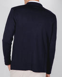 Casaco de Malha 100% Lã Merino em Azul Escuro