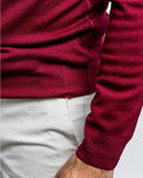 Burgundy Crew Neck Sweater 100% Merino Wool