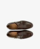Dark Brown Monk Strap Shoes 100% Leather