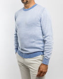 Blue Crew Neck Sweater 100% Cotton