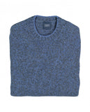 Blue Crew Neck Sweater 100% Flece wool