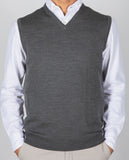 Dark Grey V Neck Sweater 100% Merino Wool