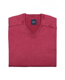 Camisola Decote em V 100% Algodão em Cor-de-rosa Escuro