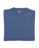 Dark Blue Crew Neck Sweater 100% Wool