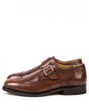 Brown Monk Strap Shoes 100% Leather