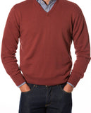 Camisola Decote em V 100% Caxemira em Cor-de-rosa Escuro